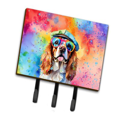 Caroline's Treasures Cavalier Spaniel Hippie Dawg Leash or Key Holder Wall Hooks, Key Hooks Holder, Coat Rack Wall Mount, Coat Hooks, Hooks for Hanging Keys, Towels, Aprons, Leashes