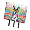 Caroline's Treasures Boston Terrier Hippie Dawg Leash or Key Holder Wall Hooks, Key Hooks Holder, Coat Rack Wall Mount, Coat Hooks, Hooks for Hanging Keys, Towels, Aprons, Leashes view 1