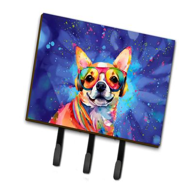 Caroline's Treasures Chihuahua Hippie Dawg Leash or Key Holder Wall Hooks, Key Hooks Holder, Coat Rack Wall Mount, Coat Hooks, Hooks for Hanging Keys, Towels, Aprons, Leashes