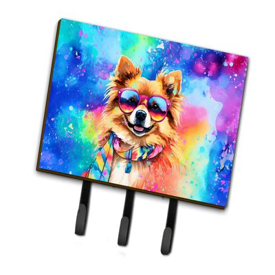 Caroline's Treasures Pomeranian Hippie Dawg Leash or Key Holder Wall Hooks, Key Hooks Holder, Coat Rack Wall Mount, Coat Hooks, Hooks for Hanging Keys, Towels, Aprons, Leashes