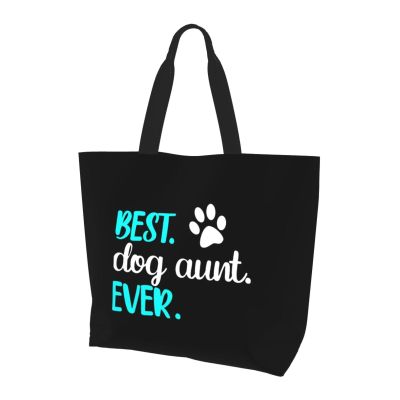 Best Dog Aunt Ever Women'S Lightweight Canvas Handbag Waterproof Reusable Shopping Bag
