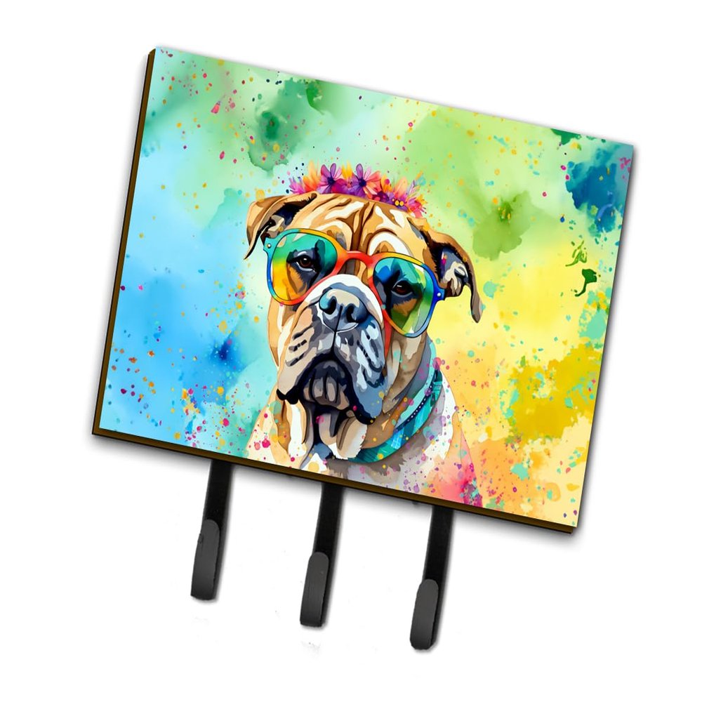 Caroline's Treasures Bullmastiff Hippie Dawg Leash or Key Holder Wall Hooks, Key Hooks Holder, Coat Rack Wall Mount, Coat Hooks, Hooks for Hanging Keys, Towels, Aprons, Leashes