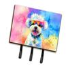 Caroline's Treasures Bichon Frise Hippie Dawg Leash or Key Holder Wall Hooks, Key Hooks Holder, Coat Rack Wall Mount, Coat Hooks, Hooks for Hanging Keys, Towels, Aprons, Leashes view 1
