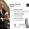 LARS NYSM Salt and Pepper Grinder Set, Stainless Steel Manual Salt and Pepper Mills, Adjustable Ceramic Grinder, Design Spice Shakers (Stainless Steel) view 2