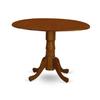 HomeStock Round Wood Dining Table - Sturdy Kitchen Table for Small Spaces Black and Cherry/42-Inch with Dropleaf view 3