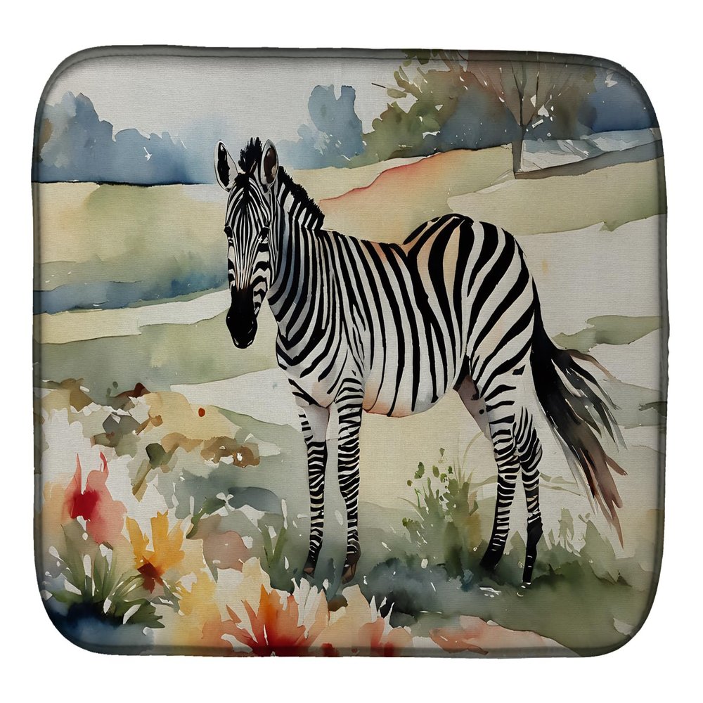 Caroline's Treasures DAC3016DDM Zebra Dish Drying Mat Absorbent Dish Drying Mat Pad for Kitchen Counter Dish Drainer Mat for Countertop, 14 x 21", Multicolor