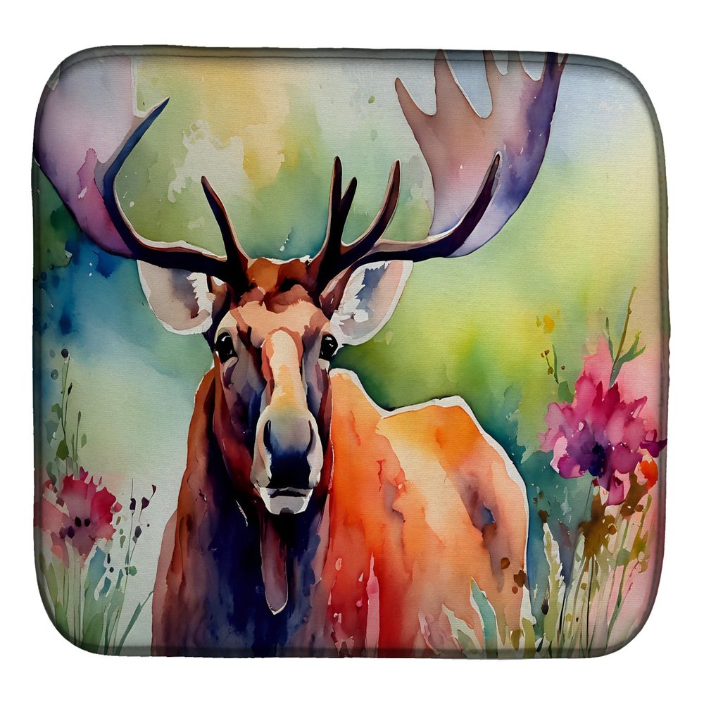 Caroline's Treasures DAC2966DDM Moose Dish Drying Mat Absorbent Dish Drying Mat Pad for Kitchen Counter Dish Drainer Mat for Countertop, 14 x 21", Multicolor