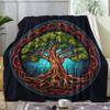 zcwl Tree of Life Blanket Twin Size, Fleece Throw Blanket for Couch Bed Sofa, Fantasy Patterned Blankets and Throws, Super Soft Cozy Fuzzy Plush Flannel Blanket, 60x80, Decor & Gift view 1