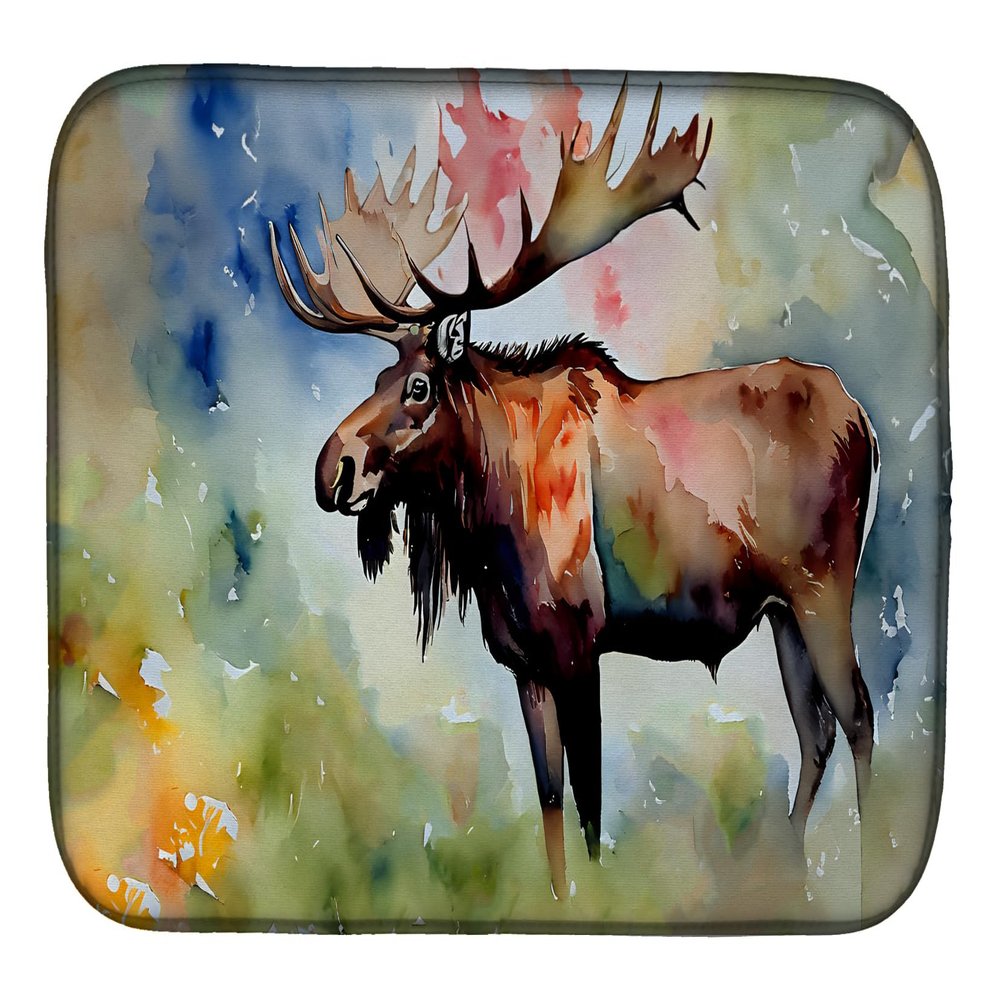 Caroline's Treasures DAC2964DDM Moose Dish Drying Mat Absorbent Dish Drying Mat Pad for Kitchen Counter Dish Drainer Mat for Countertop, 14 x 21", Multicolor
