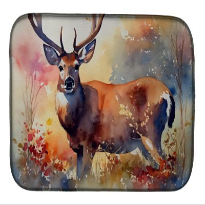 Caroline's Treasures DAC2903DDM Deer Dish Drying Mat Absorbent Dish Drying Mat Pad for Kitchen Counter Dish Drainer Mat for Countertop, 14 x 21", Multicolor
