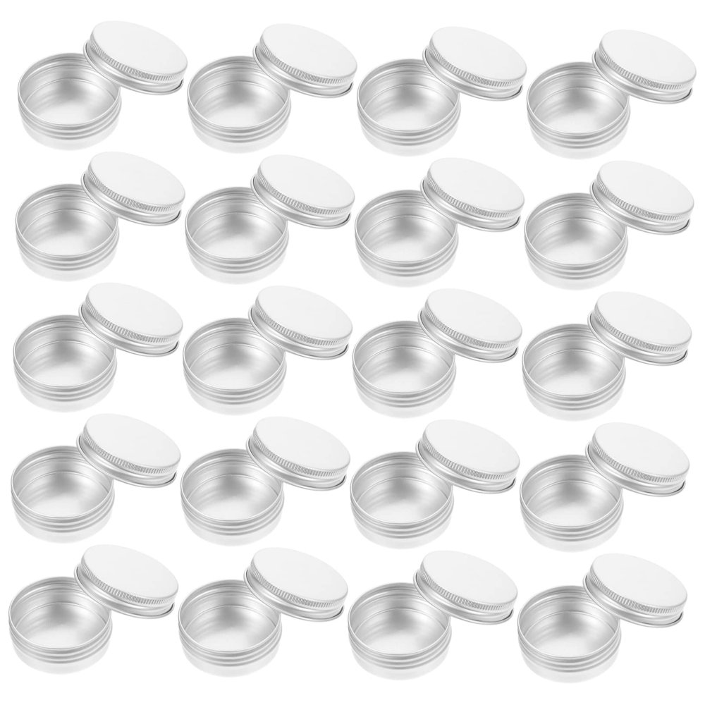 50 Pack 30ml Silver Aluminum Spiral Lid Container for Travel