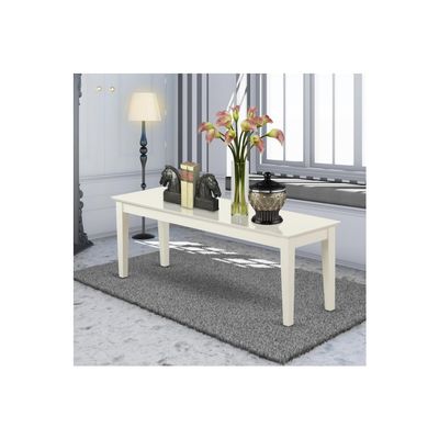 HomeStock Antique Accent Bench Wood Seat - Linen White Finish Seating - Farmhouse Entryway Decor