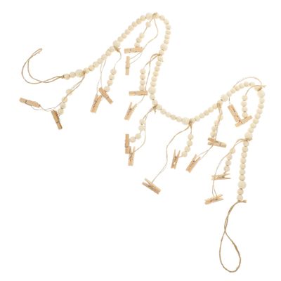CIMAXIC Hanging Picture Marker Photo Holder Beaded Garland Wall Decor for Photo Display Ic Decor