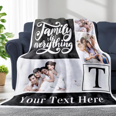 Custom Blanket With Pictures Texts-Personalised Photo Blanket Flannel Personalized Throw Blanket With Your Own Pictures Custom Blanket with Photo Collages For Family Birthday Wedding Gift(3 pictures)