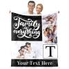 Custom Blanket With Pictures Texts-Personalised Photo Blanket Flannel Personalized Throw Blanket With Your Own Pictures Custom Blanket with Photo Collages For Family Birthday Wedding Gift(3 pictures) view 2