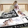 Custom Blanket With Pictures Texts-Personalised Photo Blanket Flannel Personalized Throw Blanket With Your Own Pictures Custom Blanket with Photo Collages For Family Birthday Wedding Gift(3 pictures) view 3