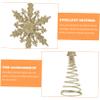 FONDOTIN Christmas Star Tree Topper Ornament Vintage Snowflake Design Glittering Finish for Indoor Holiday Decorations Adds to Your Xmas Tree view 4