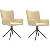 vidaXL Modern Swivel Dining Chairs 2 pcs in Elegant Cream Velvet  Contemporary and Stylish Dinner Seating with a Comfortable Swivel Base view 1