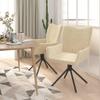 vidaXL Modern Swivel Dining Chairs 2 pcs in Elegant Cream Velvet  Contemporary and Stylish Dinner Seating with a Comfortable Swivel Base view 4
