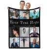 Custom Blanket With Pictures Texts-Personalised Photo Blanket Flannel Personalized Throw Blanket With Your Own Pictures Custom Blanket with Photo Collages For Family Birthday Wedding Gift(9 pictures) view 2