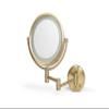 JERDON Wall-Mounted Makeup Mirror with LED Light - Direct Wire Lighted Makeup Mirror with 8X Magnification - 8.5-inch Diameter Mirror with Gold Finish Wall Mount - Model HL75BGD view 1