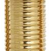 Deco 79 Ceramic Decorative Vase Dimensional Ribbed Centerpiece Vases with Varying Shapes, Set of 3 Flower Vases for Home Decoration 4" W, 11" H, Gold view 2