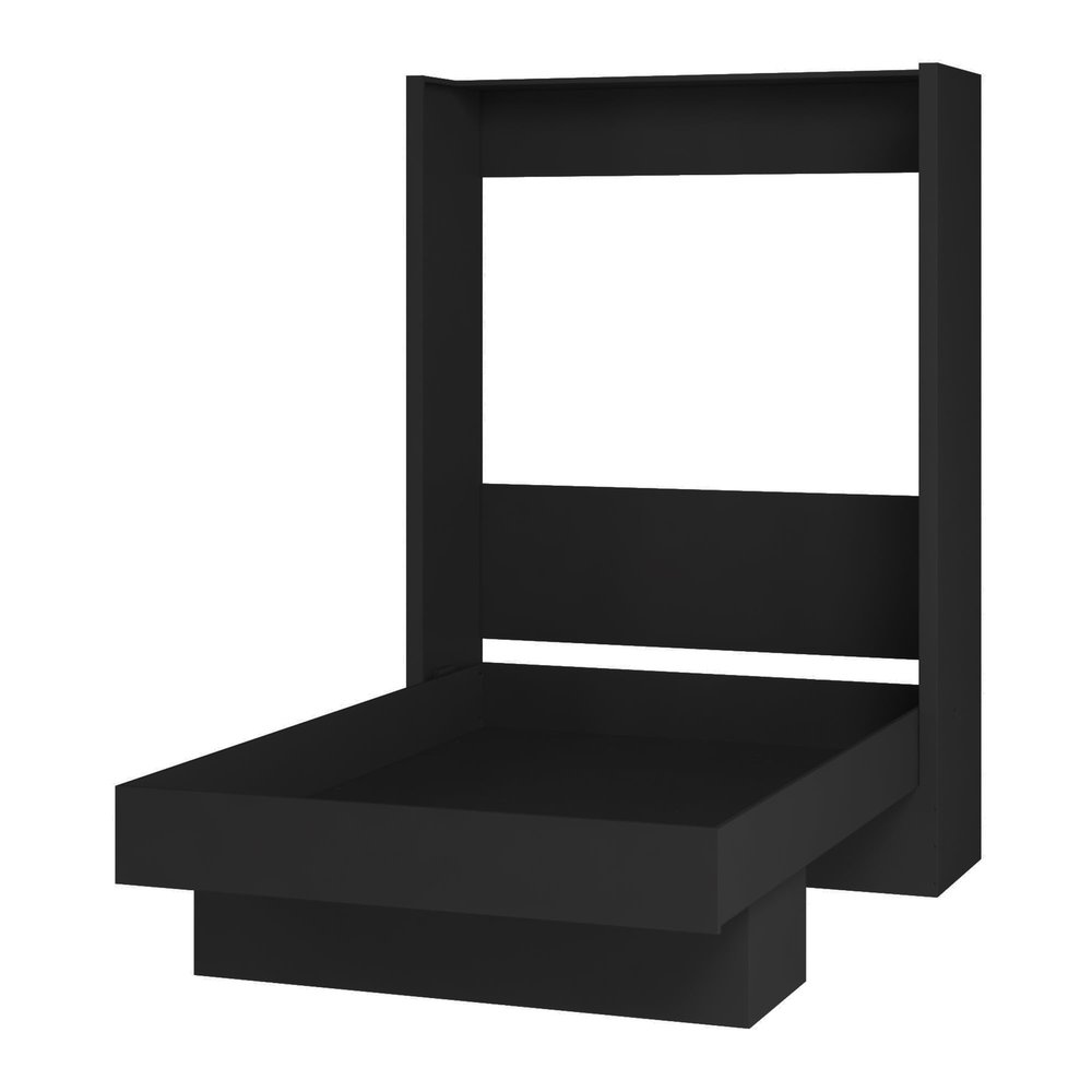 Oakland Living Easy-Lift Queen Murphy Wall Bed in Black with Shelf