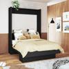 Oakland Living Easy-Lift Queen Murphy Wall Bed in Black with Shelf view 2