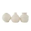 Deco 79 Ceramic Abstract Decorative Vase Small Textured Centerpiece Vases with Varying Shapes and Patterns, Set of 3 Flower Vases for Home Decoration 5" W, 6" H, Cream view 1