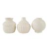 Deco 79 Ceramic Abstract Decorative Vase Small Textured Centerpiece Vases with Varying Shapes and Patterns, Set of 3 Flower Vases for Home Decoration 5" W, 6" H, Cream view 3