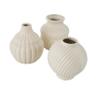 Deco 79 Ceramic Abstract Decorative Vase Small Textured Centerpiece Vases with Varying Shapes and Patterns, Set of 3 Flower Vases for Home Decoration 5" W, 6" H, Cream view 4