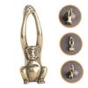 HOMSFOU Brass Proboscis Monkey Gorilla Sculpture Monkey Ornament Gibbon Sculpture Brass Animal Statue Chimp Figurines Gibbon Figure Miniature Animals Miniature Gibbon Statue China Long arm view 2