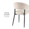 Walker Edison Modern Curved Back Upholstered Dining Chair with High-Performance Woven Upholstery and Powder Coated Steel Base, 2pk, Ivory view 4