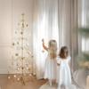 Barton 6.4ft Wrought Iron Ornament Display Christmas Hooks for Ornaments Small Craft Items Tree Easy Assembly and Stand - Gold view 3