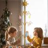 Barton 6.4ft Wrought Iron Ornament Display Christmas Hooks for Ornaments Small Craft Items Tree Easy Assembly and Stand - Gold view 4