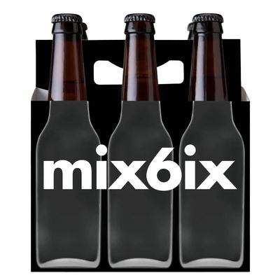 ICE N COLD 6pk Cardboard Carrier (Black XRay, 12ct) | Holds 6pk 12oz Bottles