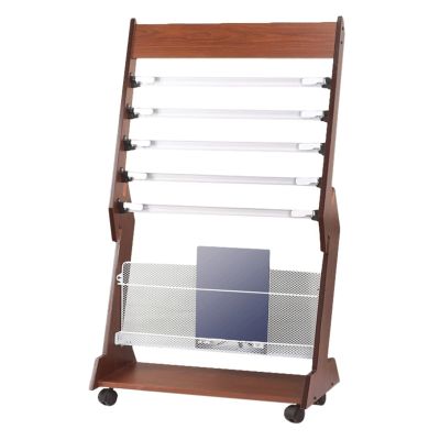 GRFIT Magazine Rack Wooden Newspaper Rack Magazine Rack Book Rack Storage Rack Display Rack Office Shelf Floor Office Supplies 64X30X106cm Magazine Display