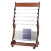 GRFIT Magazine Rack Wooden Newspaper Rack Magazine Rack Book Rack Storage Rack Display Rack Office Shelf Floor Office Supplies 64X30X106cm Magazine Display view 1