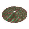 Christmas Tree Skirt 36" Green and Red Polka Dots on Dark Gray Linen Xmas Tree Skirt for Holiday Party Christmas Tree Mat Decorations Indoor Outdoor view 3