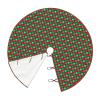 Christmas Tree Skirt 36" Green and Red Polka Dots on Dark Gray Linen Xmas Tree Skirt for Holiday Party Christmas Tree Mat Decorations Indoor Outdoor view 4