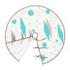 Christmas Tree Skirt 36" Retro Turquoise Diamond & Starburst Linen Xmas Tree Skirt for Holiday Party Christmas Tree Mat Decorations Indoor Outdoor view 4