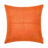 BRAWARM Orange Leather Throw Pillow 16 X 16 Inches, Faux Leather Pillow Cover with Piping, Hand Stitched Leather Decorative Throw Pillow Covers for Couch Sofa Bed Living Room Garden view 1
