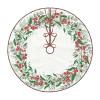 Christmas Tree Skirt 48" Christmas Holly Linen Xmas Tree Skirt for Holiday Party Christmas Tree Mat Decorations Indoor Outdoor view 2