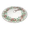 Christmas Tree Skirt 48" Christmas Holly Linen Xmas Tree Skirt for Holiday Party Christmas Tree Mat Decorations Indoor Outdoor view 3