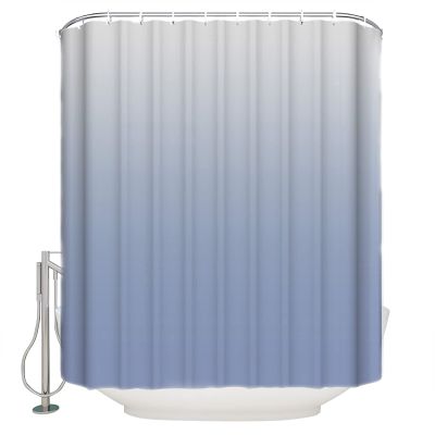 Shower Curtain, Minimalist Blue and Grey Gradient Washable Shower Curtain with Hooks Bath Decor Fabric Shower Curtains for Bathroom, Hotel, Stalls, Bathtubs, 60x72 in
