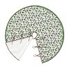 Christmas Tree Skirt 36" Pine and Holly Linen Xmas Tree Skirt for Holiday Party Christmas Tree Mat Decorations Indoor Outdoor view 4