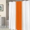 Shower Curtain, Orange White Stripes Minimalist Simple Pattern Washable Shower Curtain with Hooks Bath Decor Fabric Shower Curtains for Bathroom, Hotel, Stalls, Bathtubs, 36x72 in view 3