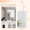 Renmlion Ceiling Hanging Mirror with Metal Framed Bathroom Mirror, White Ceiling Mounted Mirrors Wall Vanity Makeup Mirror Simple Glass Mirror Clear and Practical, White (Size : 40cmx70cm) view 2