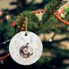 2024 Christmas Ornament Xmas Tree Hanging Accessories,Fall White Black Floral Farm Pumpkin Christmas Tree Round Ceramic Ornaments for Holiday Party Home Decor,Thanksgiving Gold Foil Leaf view 2