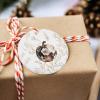 2024 Christmas Ornament Xmas Tree Hanging Accessories,Fall White Black Floral Farm Pumpkin Christmas Tree Round Ceramic Ornaments for Holiday Party Home Decor,Thanksgiving Gold Foil Leaf view 3